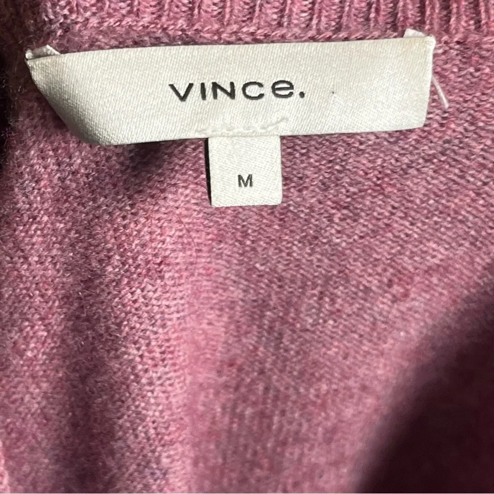 Vince Cashmere Wool Blend Heathered Mauve Pullover Crew Neck — Size Medium - Picture 7 of 9